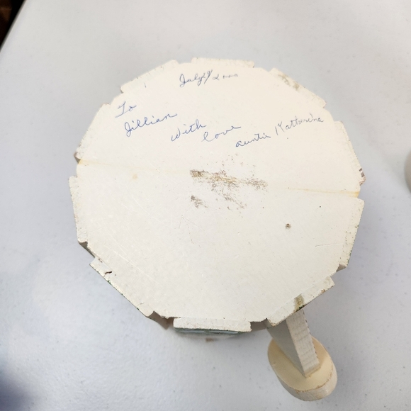 Vintage Handpainted Watering Can Plant Planter Wood Cottagecore Farmhouse Cute - Picture 7 of 13